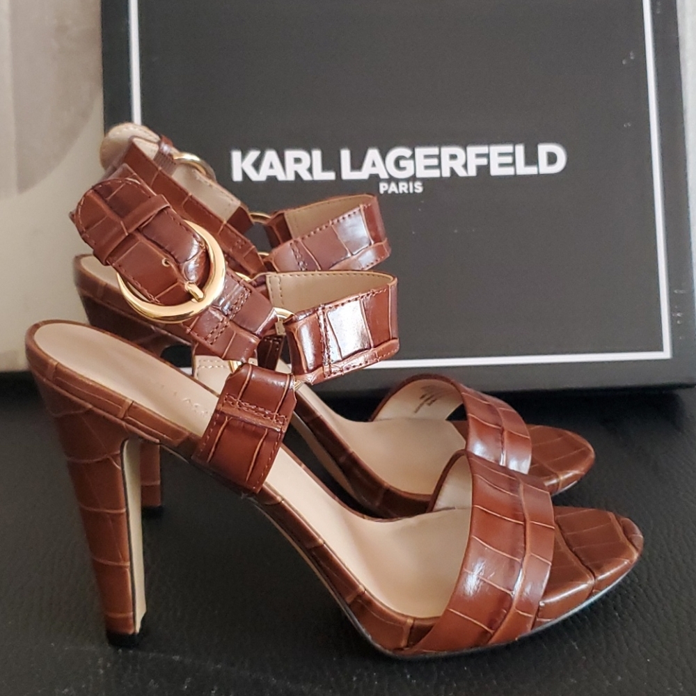KARL LAGERFELD CROC PRINT LEATHER